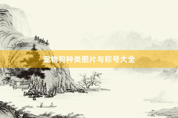 宠物狗种类图片与称号大全
