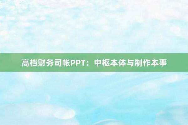 高档财务司帐PPT:中枢本体与制作本事