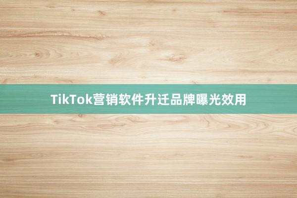 TikTok营销软件升迁品牌曝光效用